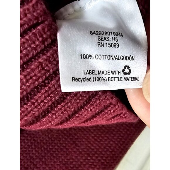 Deck My Halls Maroon Knit Sweater XXL Roebuck & Co 100% Cotton Crewneck Design - Picture 4 of 7